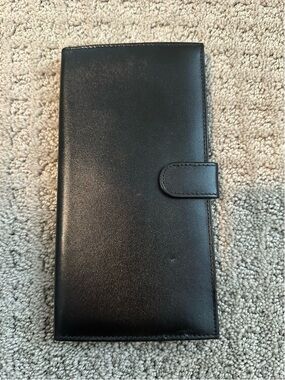 Black Leather Checkbook Wallet/Organizer